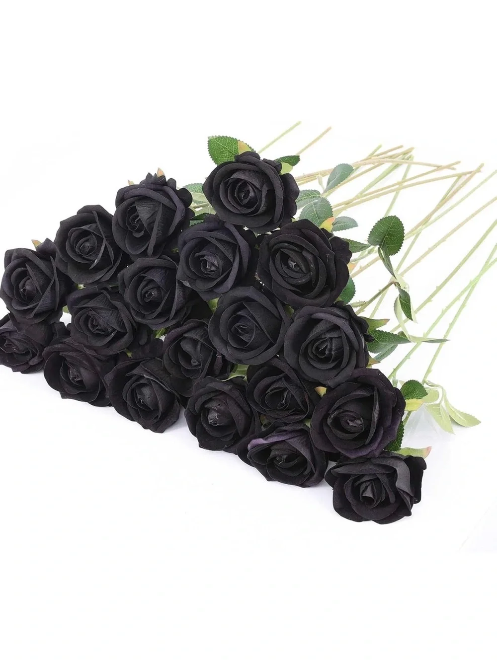 NWT long stem black roses box of 60 count artificial flowers